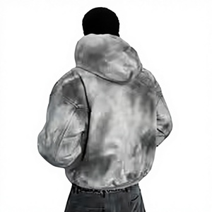 เสื้อฮู้ดดี้สไตล์วินเทจทรงโอเวอร์ไซส์ แนวสตรีทแวร์ พร้อมปลายแขนเสื้อแบบริบและกระเป๋าจิงโจ้ - Product Image 3