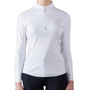 Women Elegant Equestrian Show Shirt Slim Fit Fleece Lightweight Stretch Anti-shrink Breathable Polyester/Nylon Riding - Product Image 1