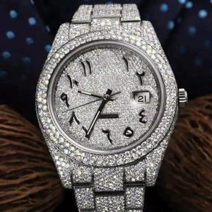 Reloj de Lujo para Mujer con Diamantes, Caja Redonda de Acero Inoxidable de 36 mm, Cierre Desplegable de Cuarzo Analógico, Esfera de Cristal de Zafiro - Product Image 1