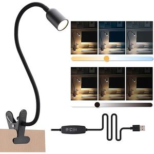 Lampe de lecture LED pour tête de lit, à clipser, intensité réglable, col de cygne flexible, température de couleur 3000/4000K, lampe de bureau ajustable - Product Image 1