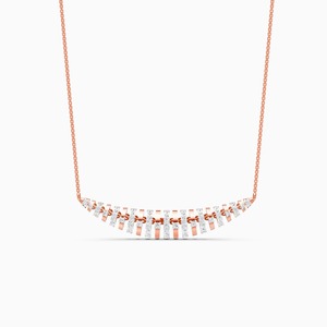 Colgante de arco multicolor con diamante cultivado en laboratorio de 0.70 quilates, corte redondo simétrico, en oro amarillo, blanco y rosa de 9 quilates. - Product Image 1