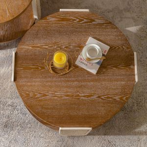 Tavolino da Caffè in Legno Intagliato Stile Palazzo con Doppio Ripiano, Tavolino Retrò e Piccolo Tavolino Laterale per Soggiorno - Product Image 2