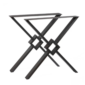 Modern X-Shaped <b>Bench</b> Legs 1 Pair Metal Black Table Legs - Product Image 3