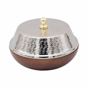 Amazing Casserole With Round Lid Gold Knob & Wood Base Minimalist Design Durable Food Serving Pot For Gas And Induction Cooker - Product Image 3
