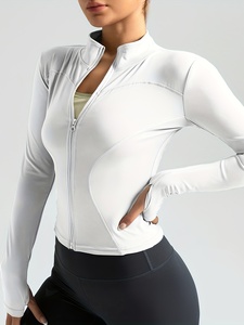 Fashion Yoga <b>Jacket</b> Womens Slim Athletic <b>Workout</b> Fitness Running <b>Jacket</b> Premium Activewear Custom Logo OEM ODM Private Label Who - Product Image 5
