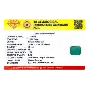 Handcrafted 8.1 Carat Synthetic Zambian Emerald Loose Gemstone Emerald Cut 8x10mm for Fine Jewelry - Product Image 4