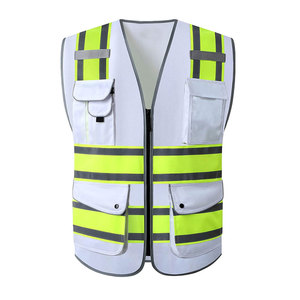 Chaleco de seguridad reflectante duradero con cierre de cremallera para trabajadores de la construcción y sitios de trabajo al aire libre - Product Image 1
