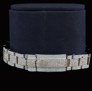 Nuevo Reloj de Pulsera de Dos Tonos con Esfera Redonda y Diamantes de Moissanita, el Más Popular y Mejor Valorado, en Plata de Ley 925, Joyería Elegante para Hombre - Product Image 5