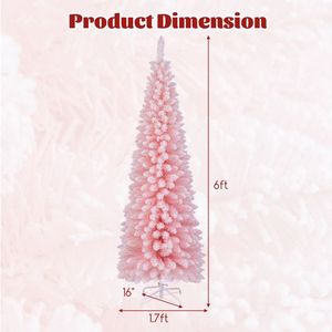 Albero di Natale Artificiale Rosa di 1,8 Metri con 460 Punte di Rami per Decorazioni Festive - Product Image 4