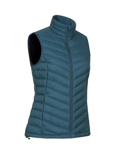 Chaleco de esquí ligero sin mangas con capucha de lona teñida casual de invierno para hombre al por mayor - Product Image 4