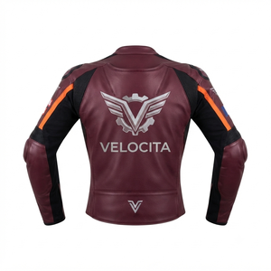 Men’s Motorcycle <b>Racing</b> <b>Jacket</b>/Chaquetta Genuine Cowhide Leather CE Level 2 Protection Armor with Hump - Product Image 2