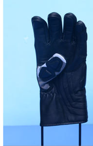 Gants de moto en cuir véritable et tissu maillé respirant, noirs/gris, compatibles écran tactile, logo personnalisé, vente en gros - Product Image 2