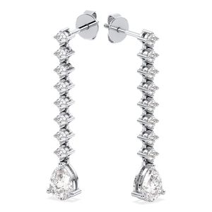 REYES Magnifiques boucles d'oreilles pendantes de luxe en argent sterling 925 et moissanite pour femme, idéales pour les mariages et les fiançailles - Product Image 1