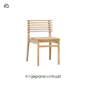 Chaise de salle à manger en teck en gros, style moderne, assise confortable avec coussin en tissu, résistante à l'eau, couleur blanche, pour intérieur - Product Image 1