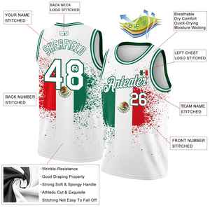 Diseño de Fuente Personalizado para Camiseta de Baloncesto con la Bandera de México, Alfabeto, Números, Logotipo Impreso en Serigrafía en la Parte Delantera, Patrón Deportivo - Product Image 6