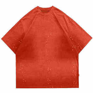Camiseta de Hombre con Efecto Degradado Vintage, Estilo Urbano, de Algodón, Multicolor, Oversize, con Hombros Caídos - Product Image 4