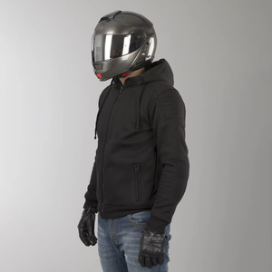 Hoodie de motard rembourré personnalisé, style streetwear, en polaire, pour l'hiver, avec faible MOQ - Product Image 3