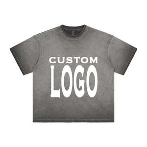 T-shirts délavés à l'acide en polyester/coton, décontractés, à manches courtes, légers, très demandés - Product Image 1