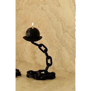 Porte-bougie en métal au design élégant et finition brillante, porte-bougie décoratif hautement esthétique, fait main, pour décoration intérieure - Product Image 3