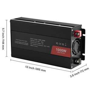 Convertisseur à onde sinusoïdale 1000W DC 12V vers AC 120V, double prises AC, 1 USB, 1 Type-C, commande à distance, onduleurs solaires portables - Product Image 5