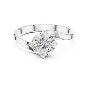 Delicate 2.0 CTW Round Cut Moissanite Engagement <b>Ring</b> 925 Sterling <b>Silver</b> <b>Solitaire</b> Promise <b>Ring</b> Anniversary Gifts For Women's - Product Image 1