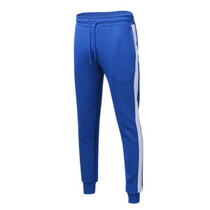 Ensemble de survêtement premium pour homme bleu roi à capuche avec rayures blanches, coupe ajustée, pour la gym et le sport, fabricant OEM ODM avec logo personnalisé - Product Image 6