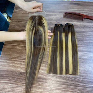 Extensiones de cabello liso natural vietnamita de alta demanda con trama y cierre de encaje, pelucas frontales de encaje de cabello humano - Product Image 2