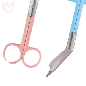 Ciseaux à bandages manuels Lister 5,5 pouces avec revêtement bleu ciel et rose pour les premiers secours, hôpitaux et cliniques, garantie 1 an - Product Image 3
