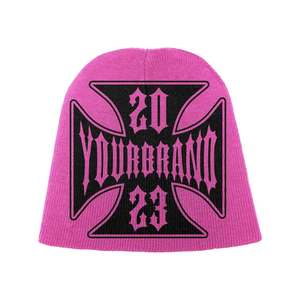 Gorro de Invierno Unisex Estilo Punk con Cruz Bordada de tu Marca, Talla 56-58CM, Ropa Casual Urbana - Product Image 4