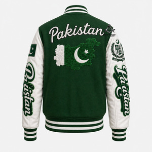 Veste de baseball varsity pour femmes HMR Custom Letterman, verte et blanche, avec broderie |   Vêtements grecs de la fraternité, héritage maçonnique - Product Image 5
