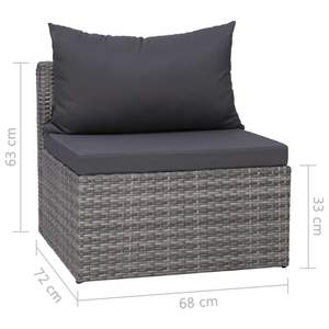 4-Piece Gray Poly <b>Rattan</b> Patio <b>Sofa</b> Set with <b>Cushions</b> Durable Outdoor Furniture - Product Image 6