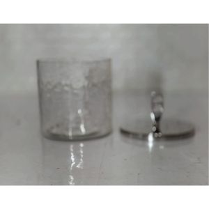 Nordic Luxury Hammered <b>Glass</b> Jar Silver Plated Metal Knob Lid Decorative Food Storage <b>Container</b> Hotel Tabletop Decor Canister - Product Image 2