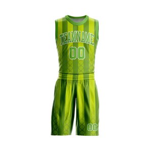 Uniforme de Baloncesto Sublimado con Logotipo Personalizado, Unisex, de Secado Rápido, Transpirable, con Rayas, Cuello en V, Conjunto de Camiseta y Pantalones Cortos con Cintura Elástica para Equipo - Product Image 2