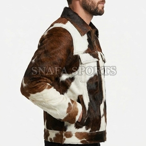 Vestes en cuir de vache véritable de fabrication professionnelle, nouveau design de col, veste en cuir de vache personnalisée pour hommes - Product Image 3