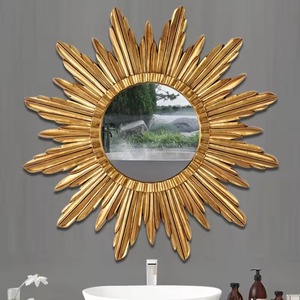 <b>Gold</b> Sunburst Handmade Decorative <b>Wall</b> <b>Mirror</b> <b>Round</b> Framed for Glam Style Metal Design for Living Room From REHMAN CRAFT - Product Image 2