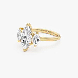 Bague de fiançailles en platine avec diamant taille marquise, style classique pour femme, diamant blanc naturel certifié GIA couleur D, bijoux - Product Image 2