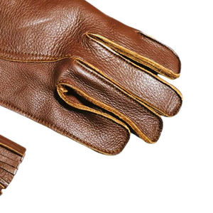 Gants de fauconnerie en daim double épaisseur, doublés en peau de veau avec revers contrastant, gants pour faucons, qualité supérieure - Product Image 4