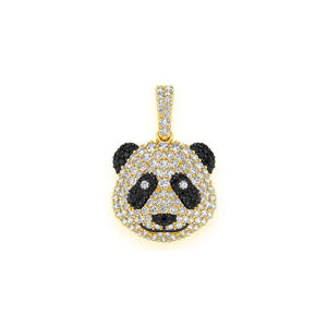 Exclusiva Gama de Joyería de Moda SHRAMAN DIAMOND de Primera Calidad, Color GH, VS, Colgante Personalizado con Cabeza de Panda en Oro Natural de 14K - Product Image 1