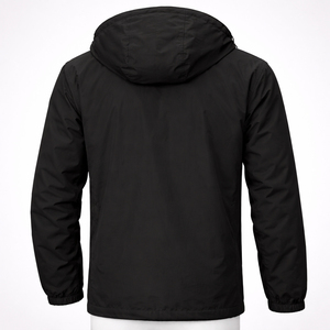 <b>Black</b> Solid Long Lightweight Waterproof Hooded <b>Jacket</b> Windproof <b>Rain</b> Coat Elastic Cuffs Outdoor Hiking Golf Travel Unisex - Product Image 3