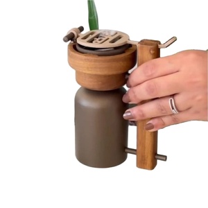 Aesthetic Wooden Handheld Mubkhar Arabic <b>Oud</b> <b>Burner</b> Incense Holder Luxury Home Fragrance Accessories & Ramadan Decoration - Product Image 1