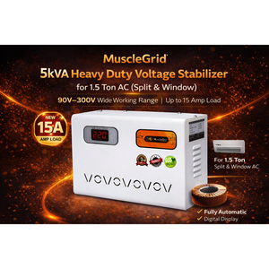 Estabilizador de Voltaje de Pared con Pantalla Digital AC de 5KVA de Alta Resistencia MuscleGrid, 90V-300V, hasta 2 Toneladas, Sistema de Alimentación Ininterrumpida (UPS) - Product Image 5