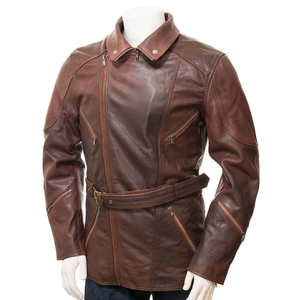 Chaqueta de Cuero Personalizable para Hombre, Estilo Urbano, de Alta Calidad, Impermeable, Resistente al Viento, Transpirable y de Secado Rápido, Sostenible - Product Image 4