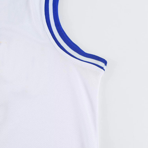 Maillot de basket sans manches unisexe rétro en tissu antibactérien avec impression de logo personnalisée sur le devant, service OEM - Product Image 3