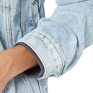 Men's 100% Cotton <b>Light</b> Wash Denim Jacket Casual Regular Fit Button Front Long Sleeve Utility Pocket Autumn Fashion Blue - Product Image 4