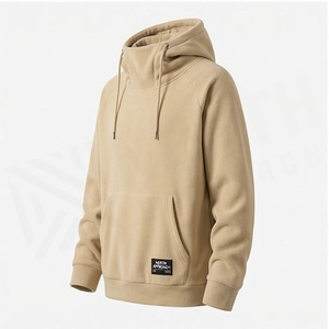เสื้อฮู้ดผู้ชายสีเบจ ทรงปกติ ผ้าฝ้ายเฟรนช์เทอร์รี่ มีกระเป๋า สวมใส่สบายๆ สำหรับฤดูใบไม้ร่วง - Product Image 3