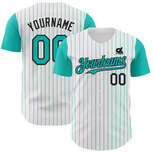 Camiseta de Béisbol Personalizada con Rayas, Uniforme de Equipo con Botones para Hombre, Algodón Orgánico Transpirable, Corto, Antibacteriano, con Nombre Personalizado - Product Image 3