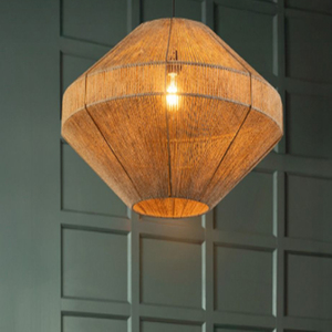 Oversized Jute Pendant 100% Handwoven Geometric Jute Woven Pendant Lamp Handmade Bohemian <b>Ceiling</b> <b>Light</b> - Product Image 1