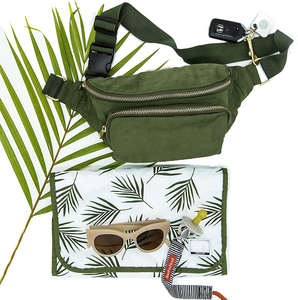 Sac banane imperméable pour couches de bébé avec logo personnalisé – Sac de voyage pour maman, sac banane pour femme - Product Image 4