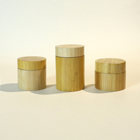 Vente en gros directe d'usine, pot en verre coloré écologique personnalisé, bouchon à vis en bambou naturel à l'épreuve des enfants, poudre libre, crème pour le soin de la peau