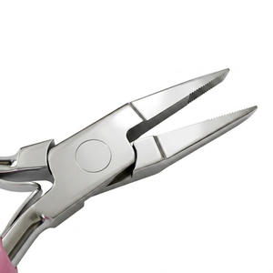 Pince plate professionnelle en acier inoxydable, mini-outils de précision pour la fabrication de bijoux, poignée antidérapante violette, fil - Product Image 2